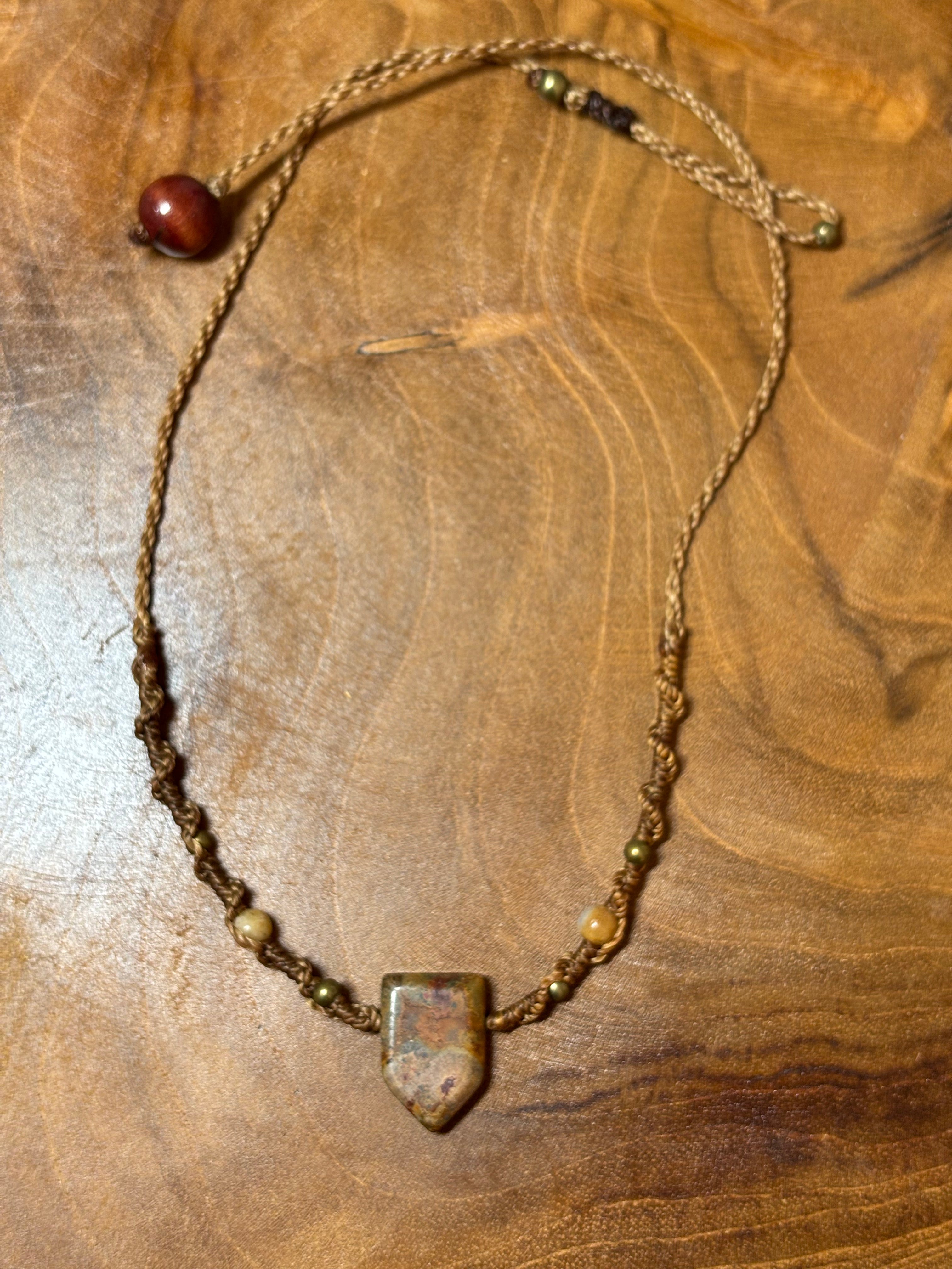 CO-043 - Choker minimaliste - Pierre de jaspe terre - b