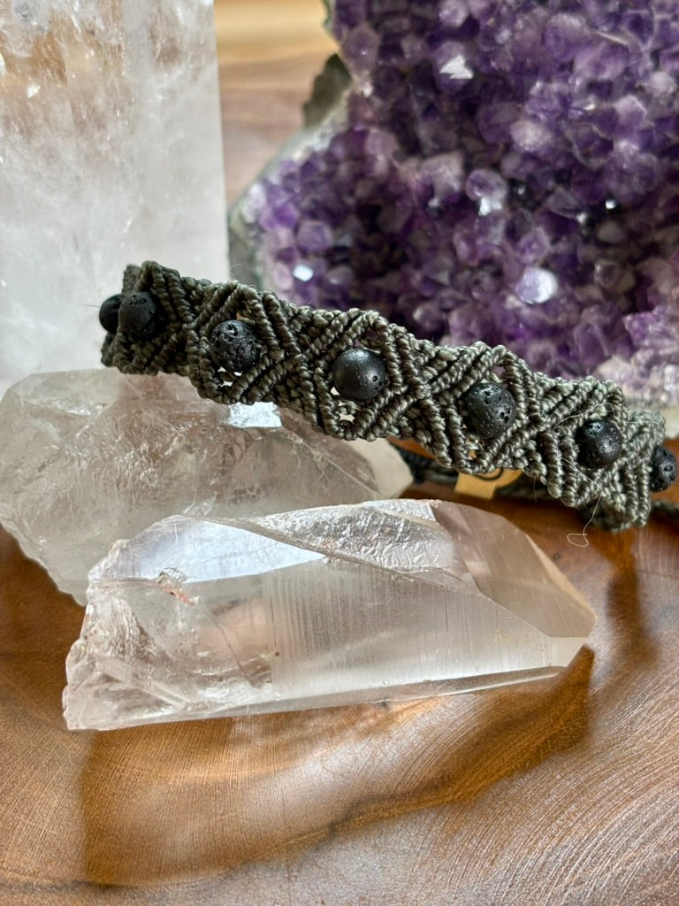 BR018 - "Losanges" - Volcanique - kaki - bijou diffuseur