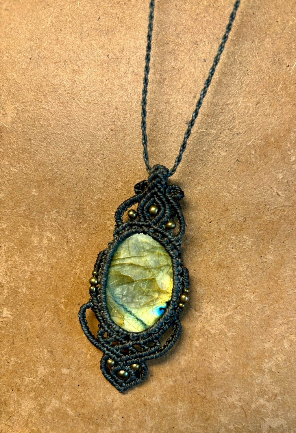 Collier labradorite verte