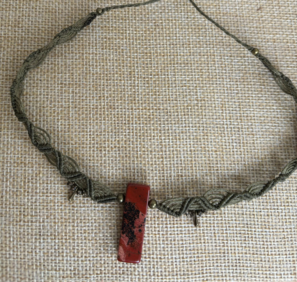 CO-036 - Choker ziggo - Jaspe rouge - b