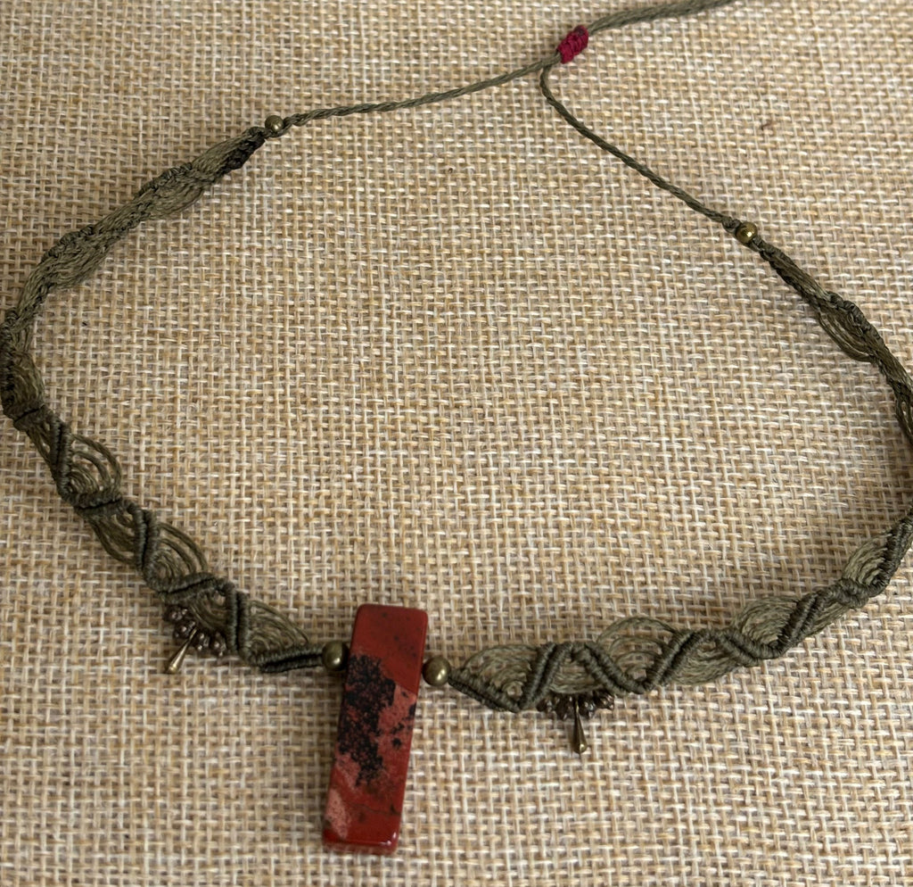 CO-036 - Choker ziggo - Jaspe rouge - b
