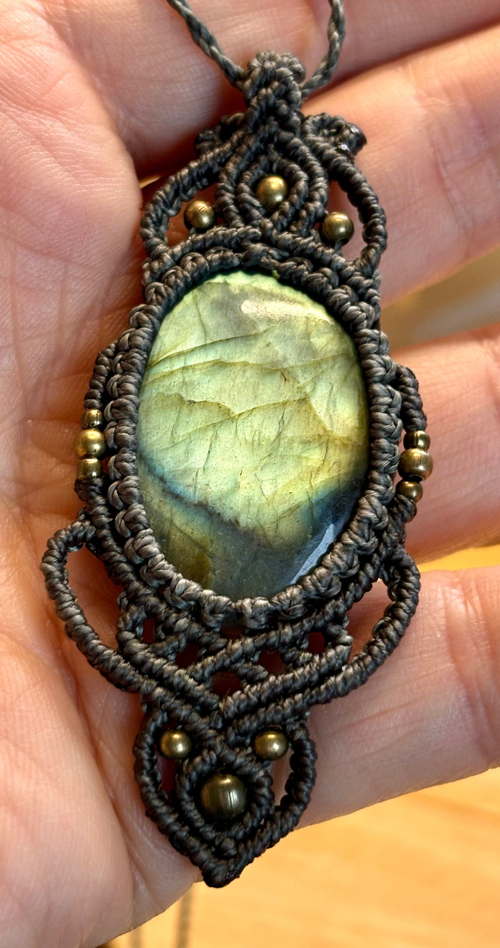 Collier labradorite verte