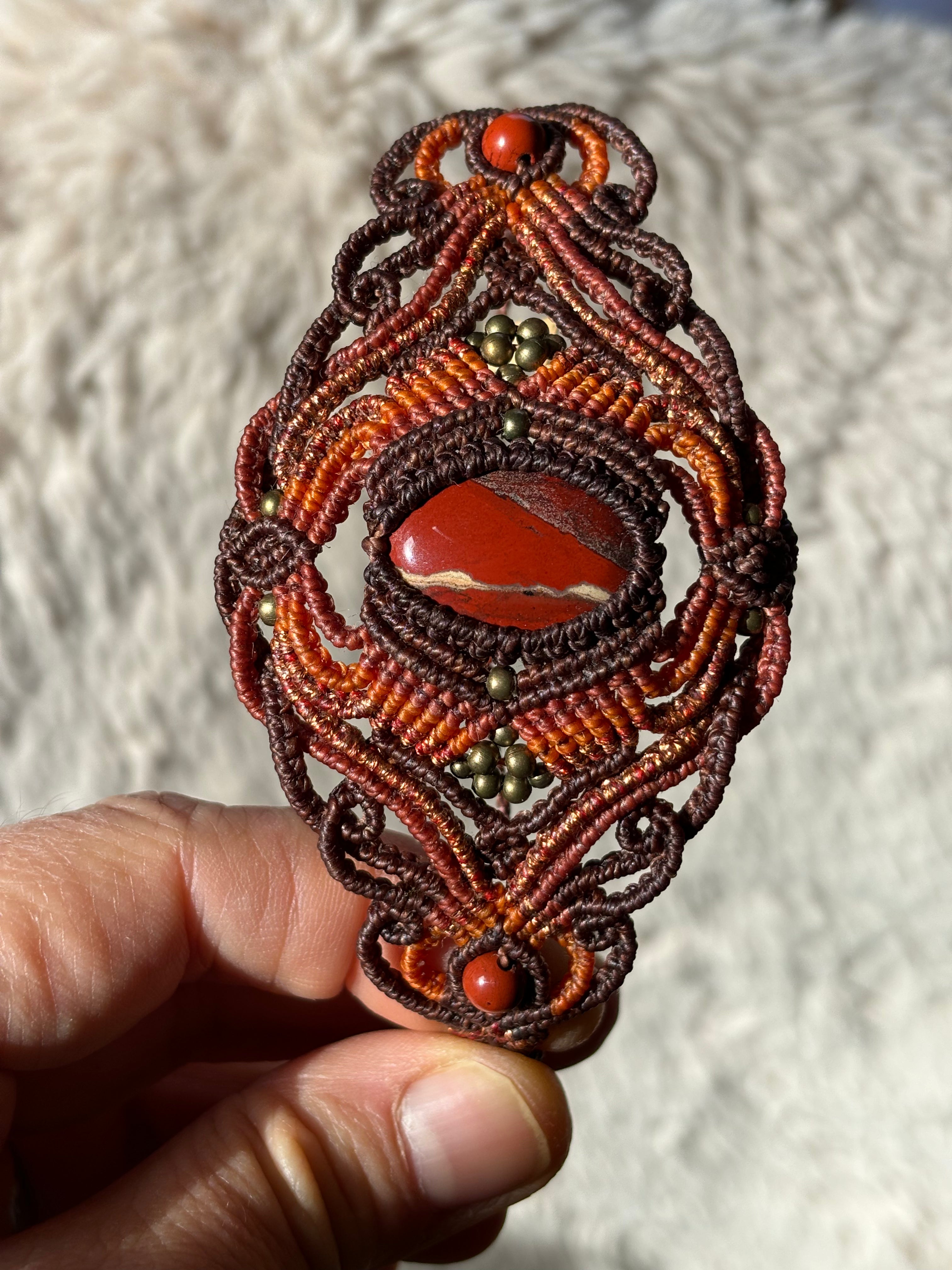 Bracelet Manchette et jaspe rouge