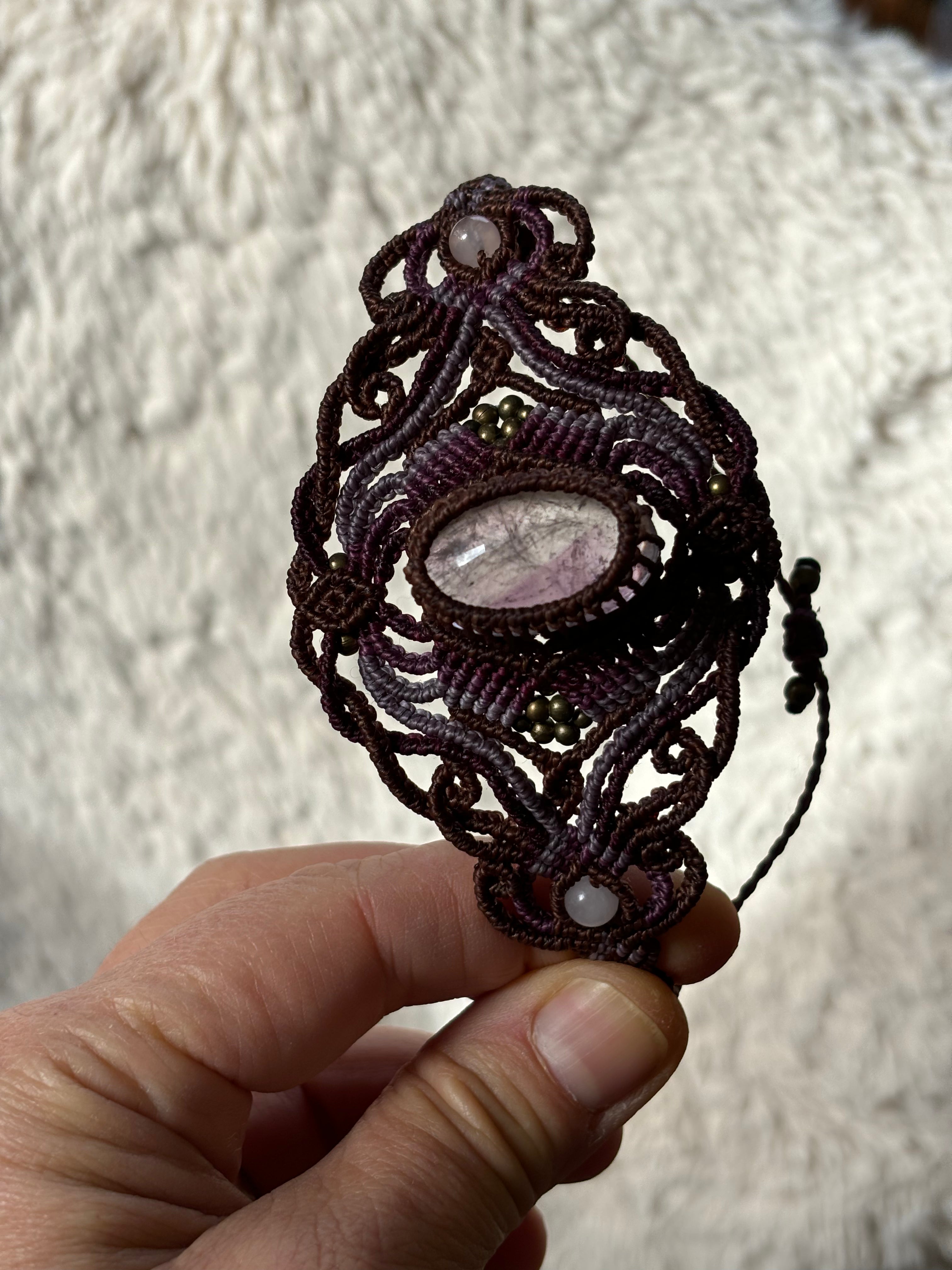 Bracelet manchette améthyste