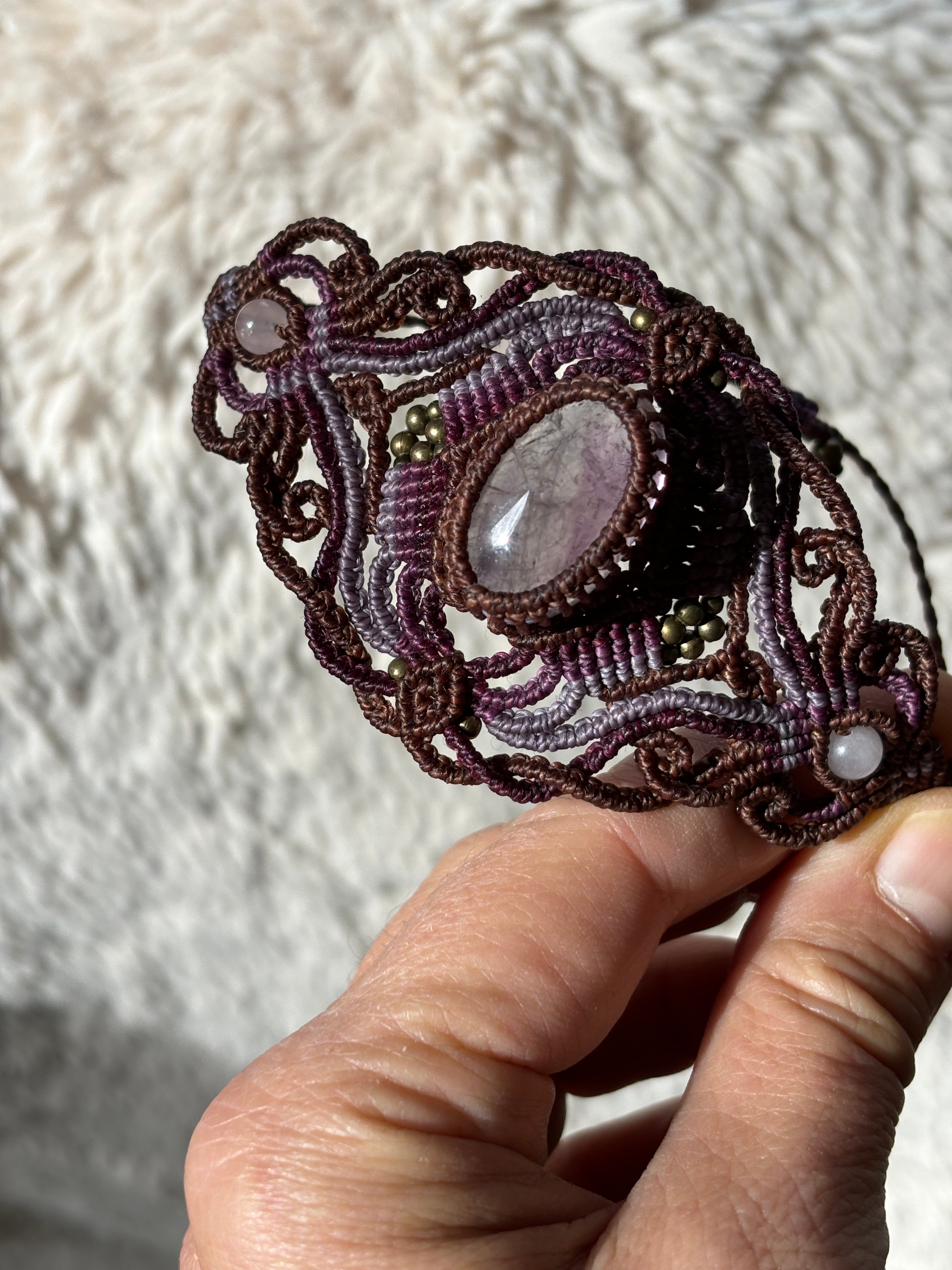 Bracelet manchette améthyste