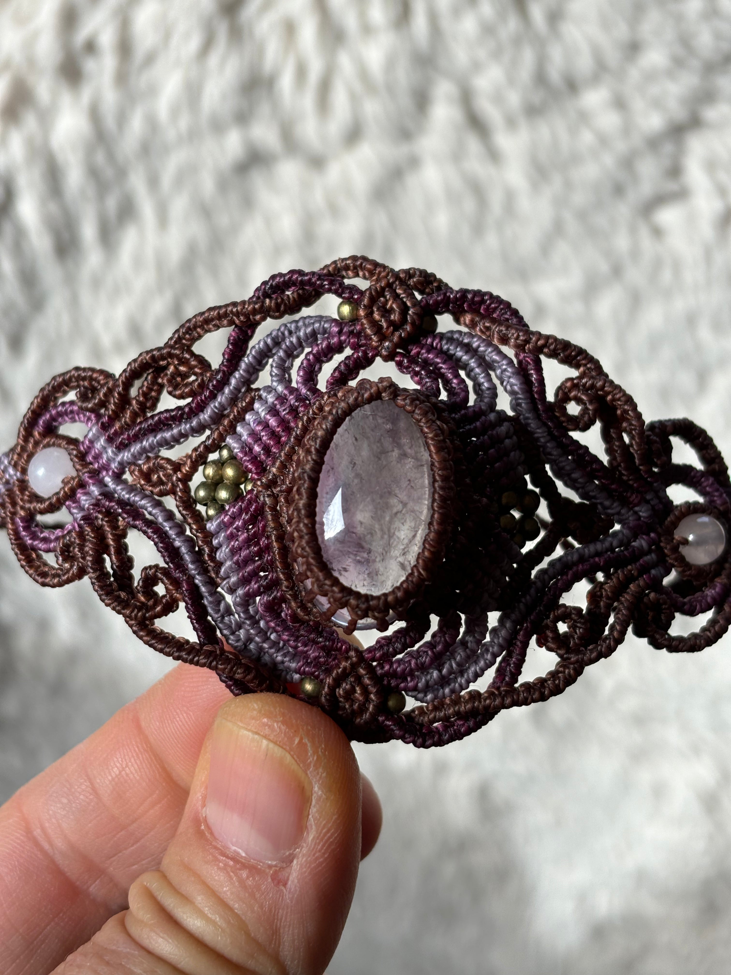 Bracelet manchette améthyste