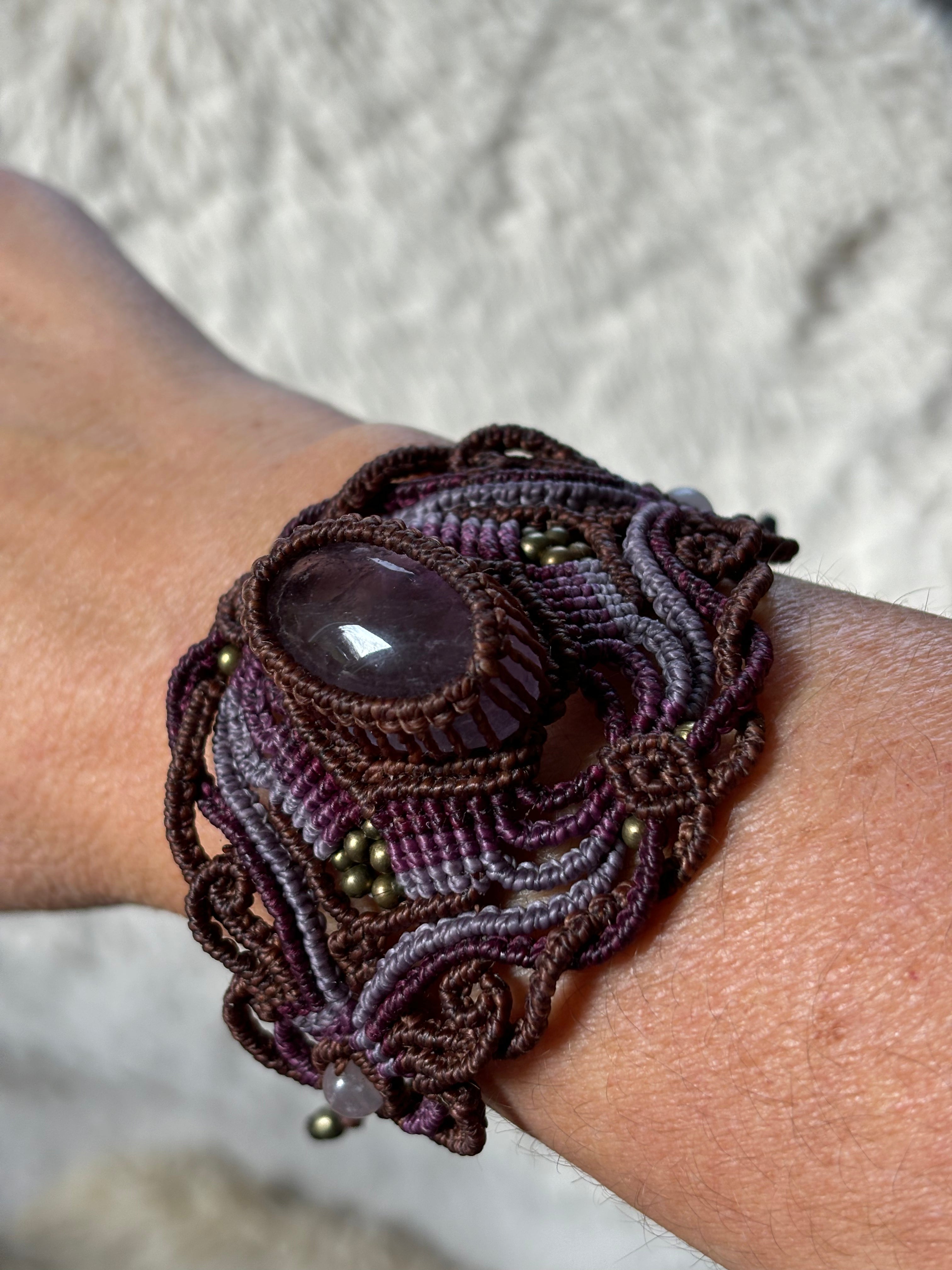 Bracelet manchette améthyste