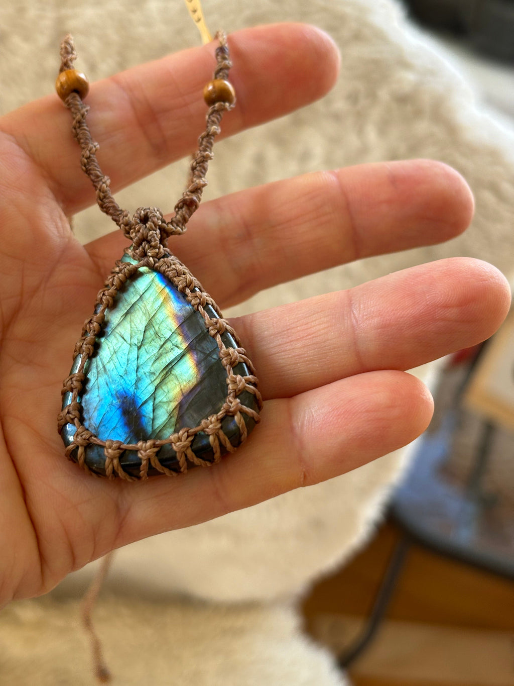 Collier Labradorite goutte-1