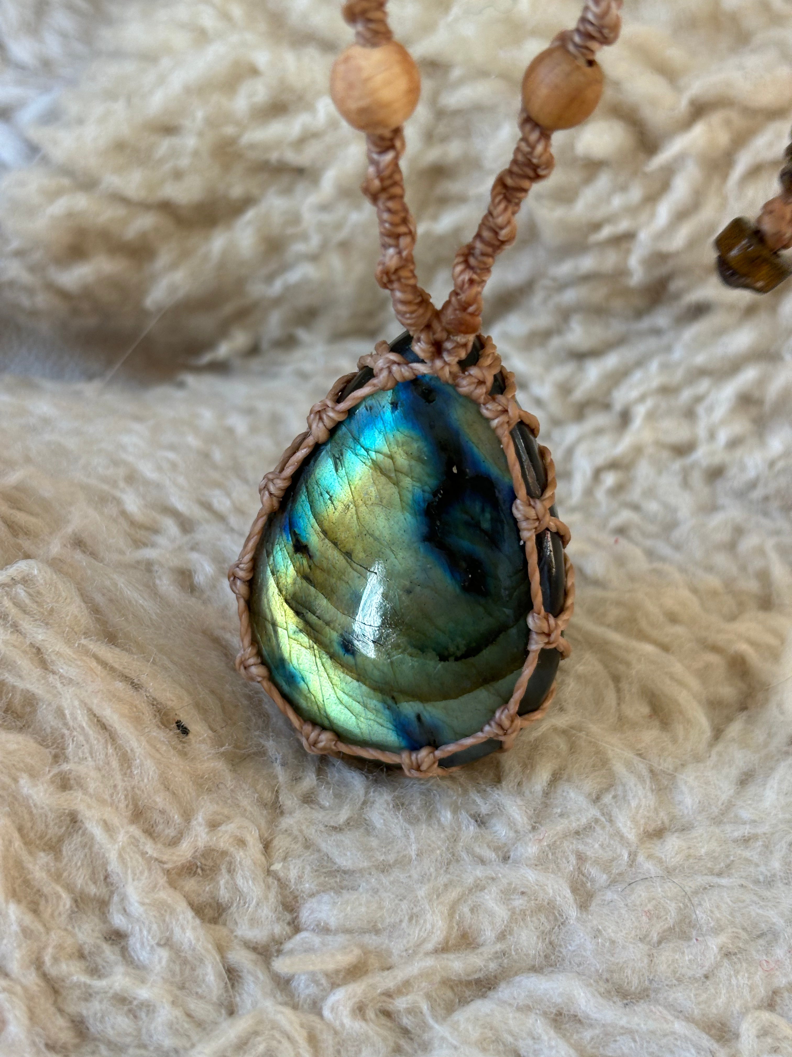 Collier Labradorite goutte-4