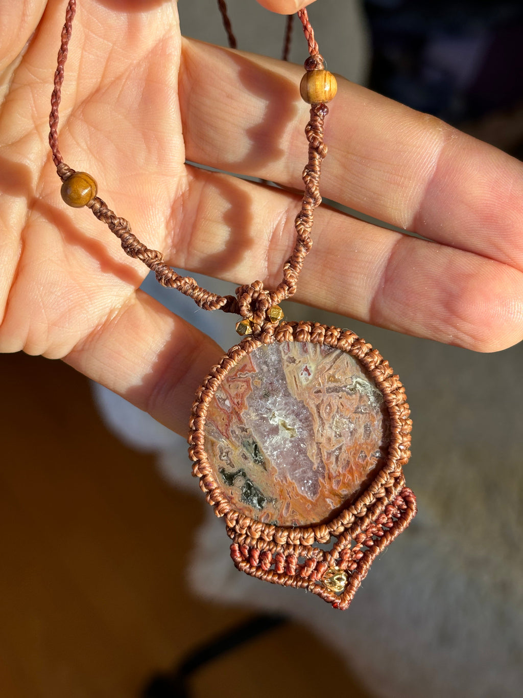 Collier avec grande agate ronde