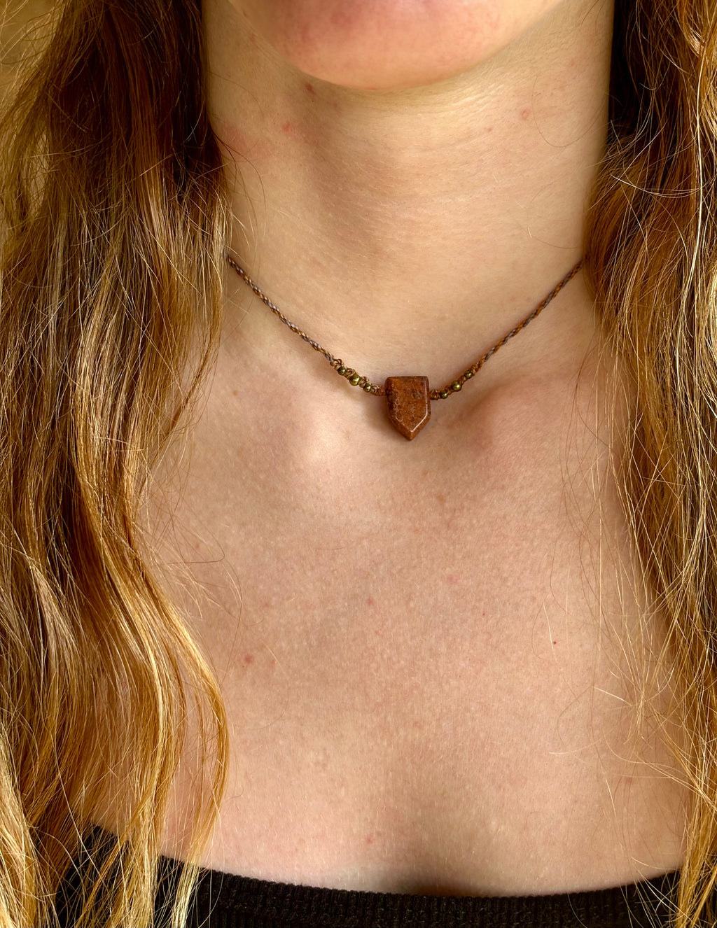 CO-038 - Choker minimaliste - Pierre de jaspe - b