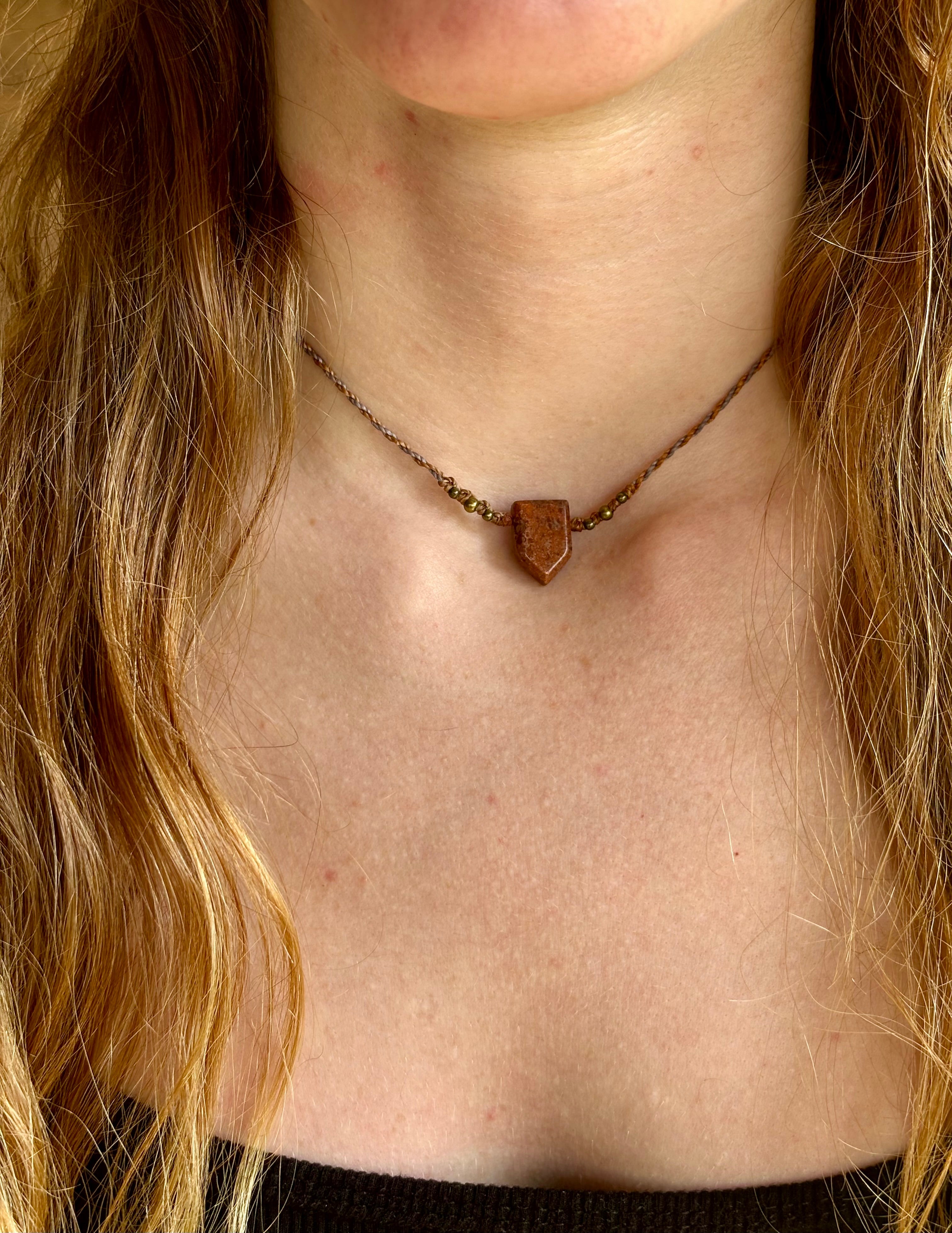 CO-038 - Choker minimaliste - Pierre de jaspe - b