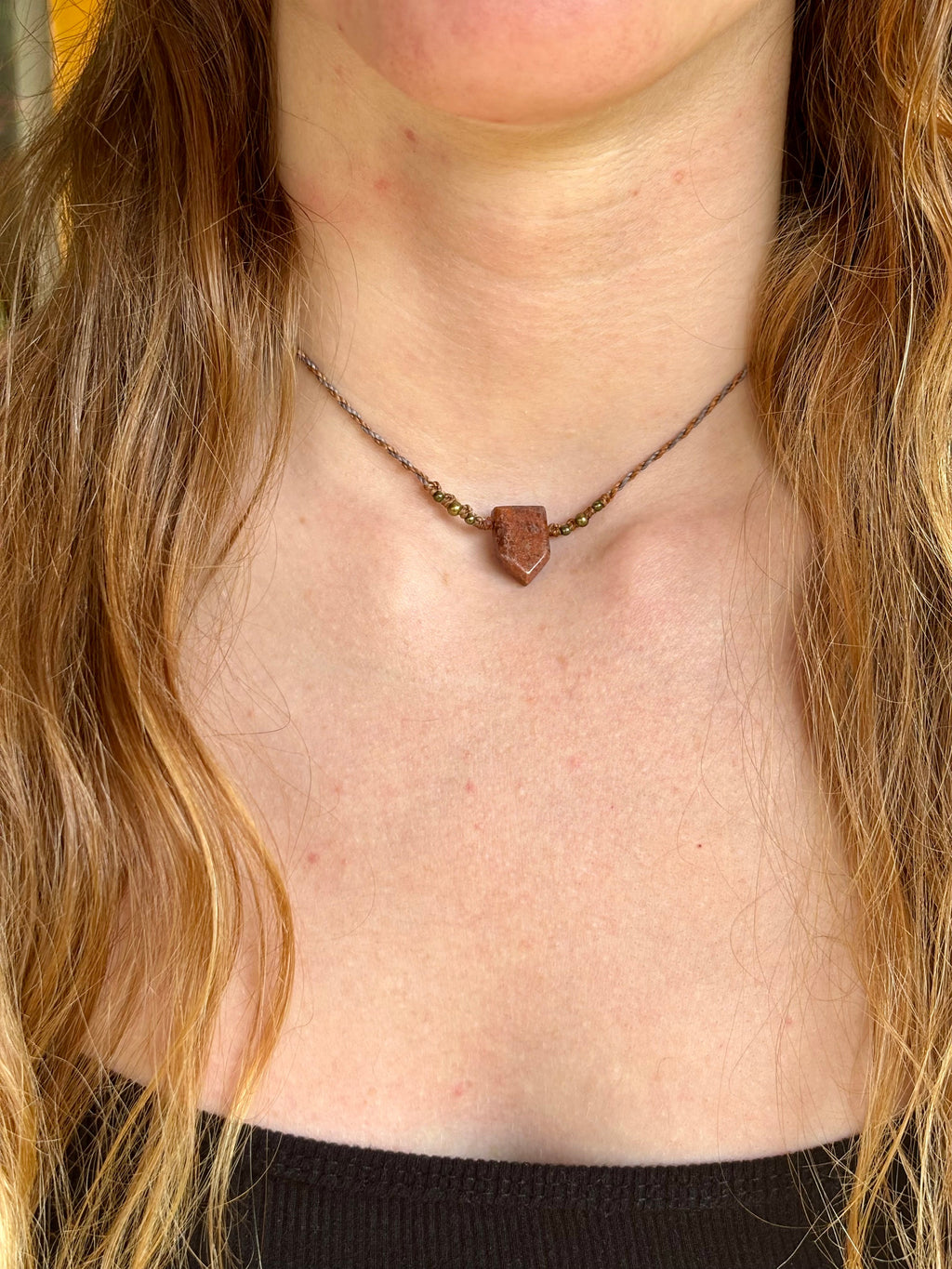 CO-038 - Choker minimaliste - Pierre de jaspe - b