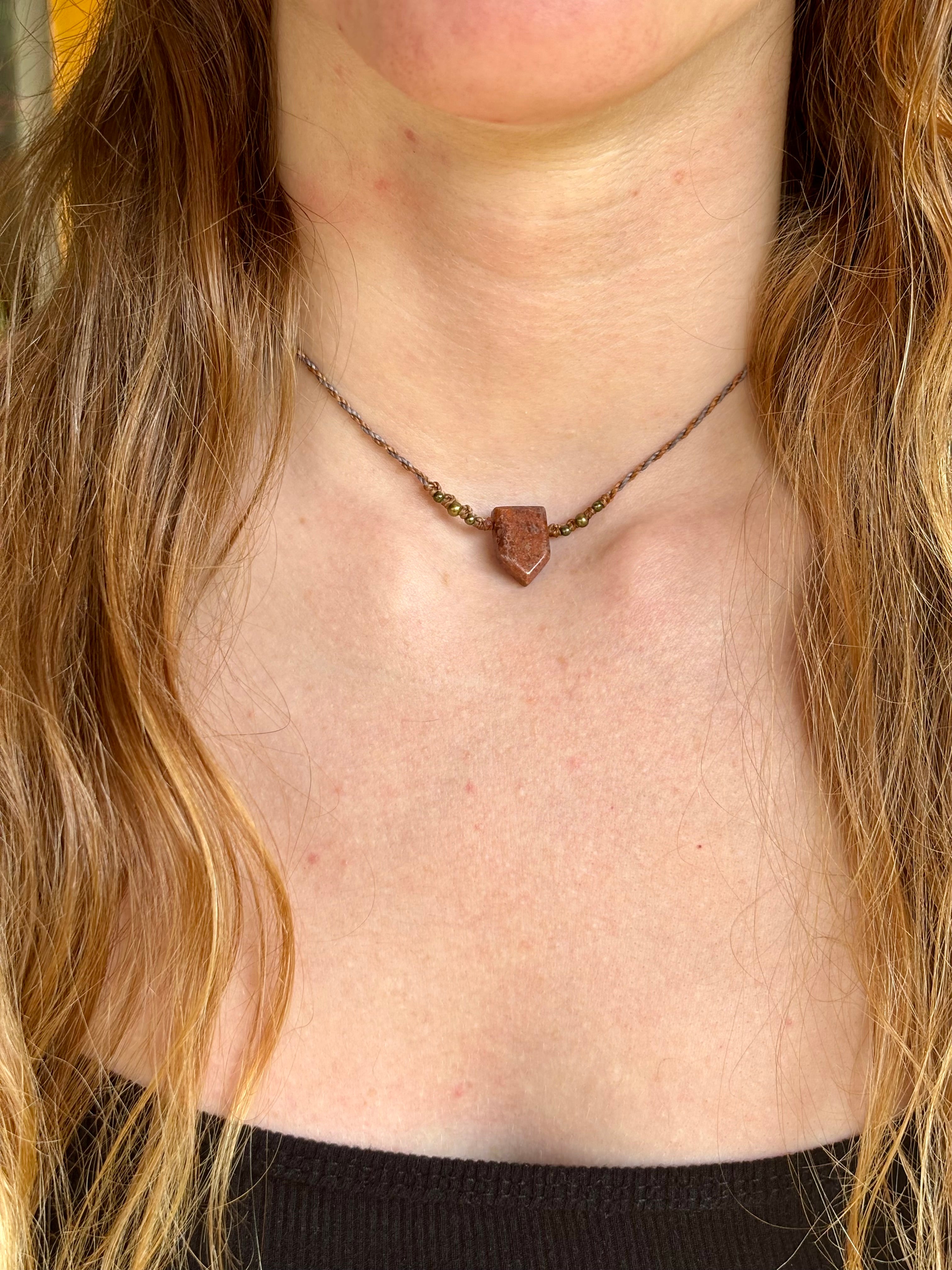 CO-038 - Choker minimaliste - Pierre de jaspe - b