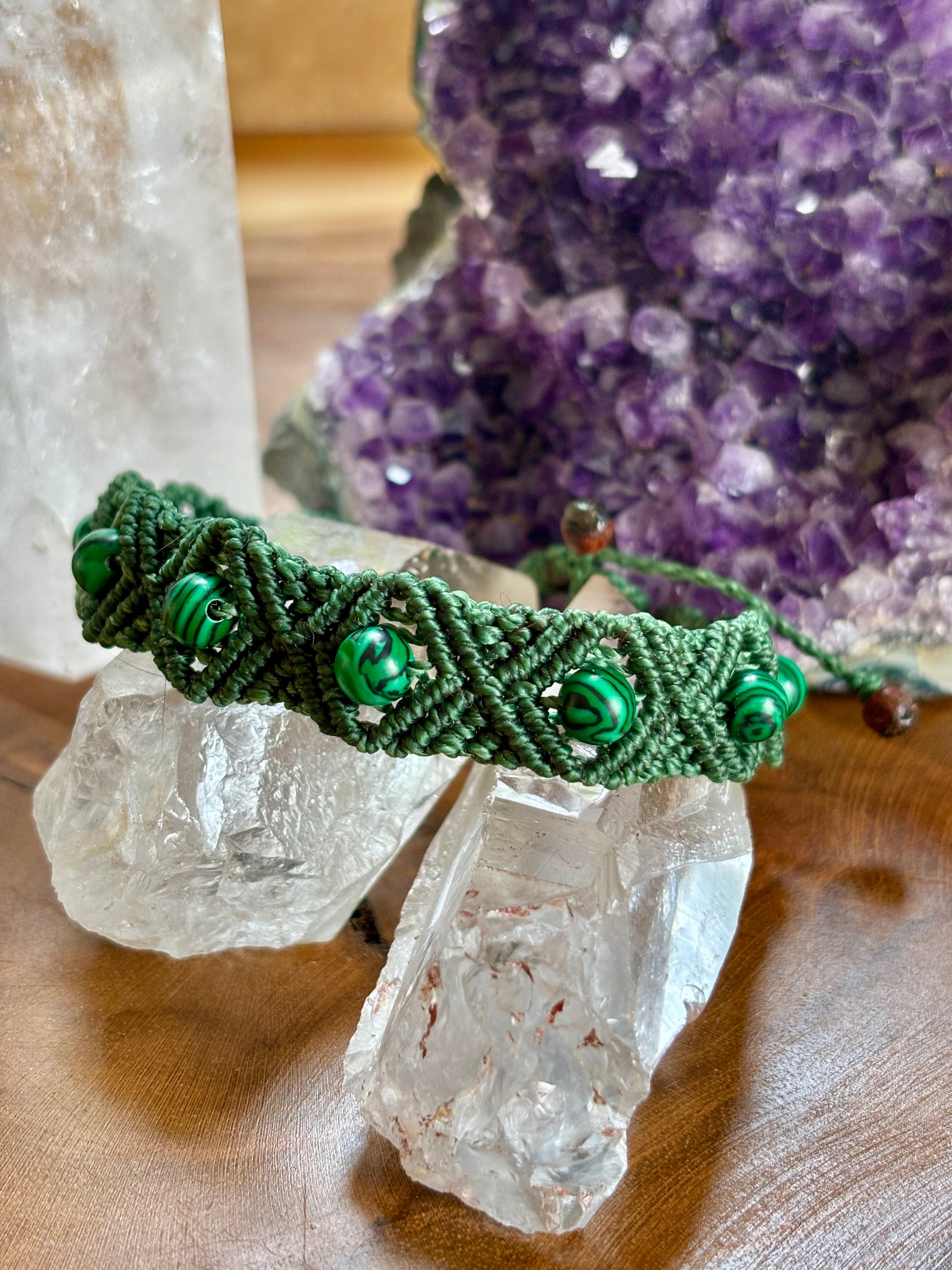 BR013 - "Losanges" - Malachite -vert pin