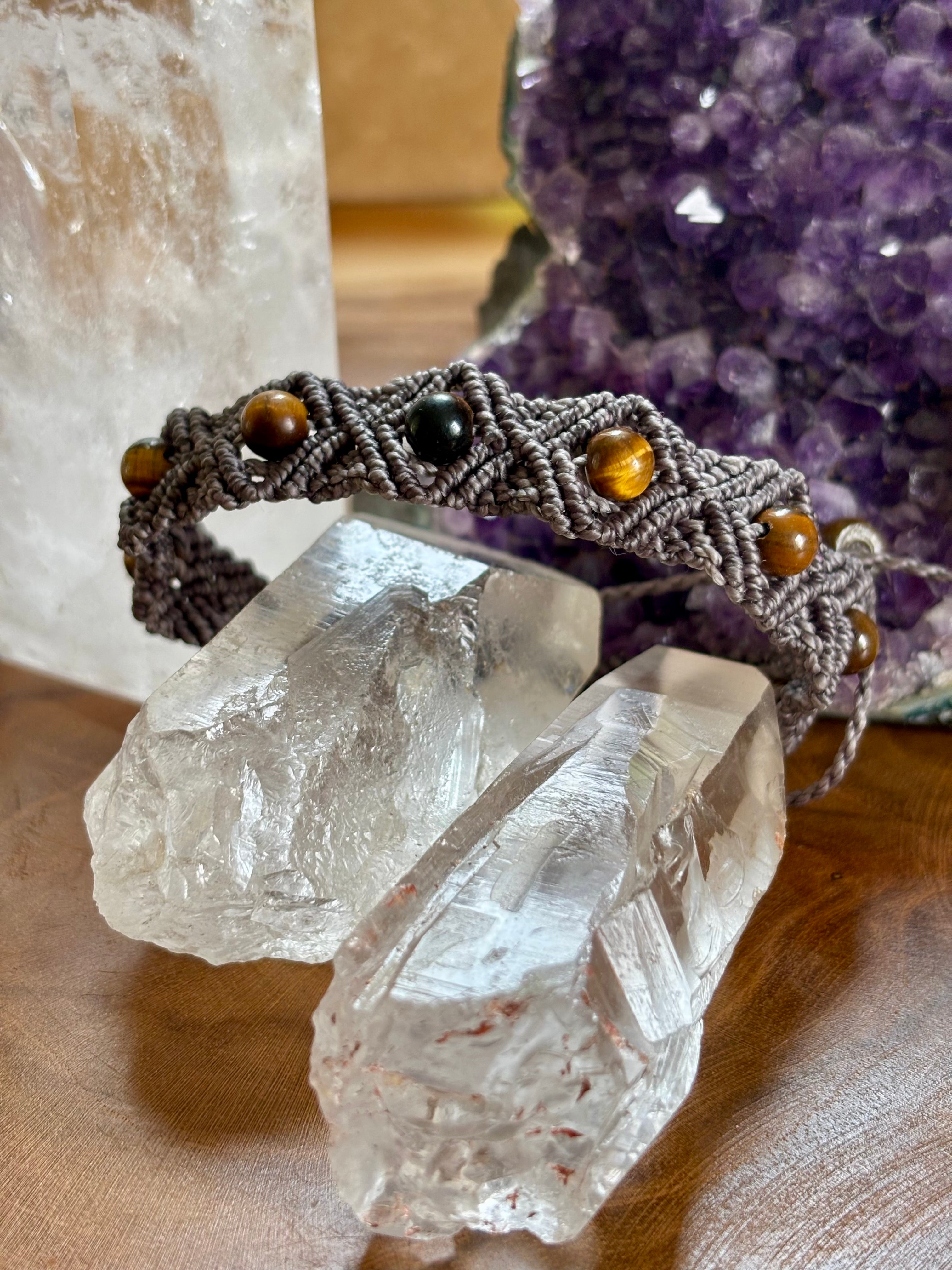 BR006 - "Losanges" - Oeil de tigre - gris